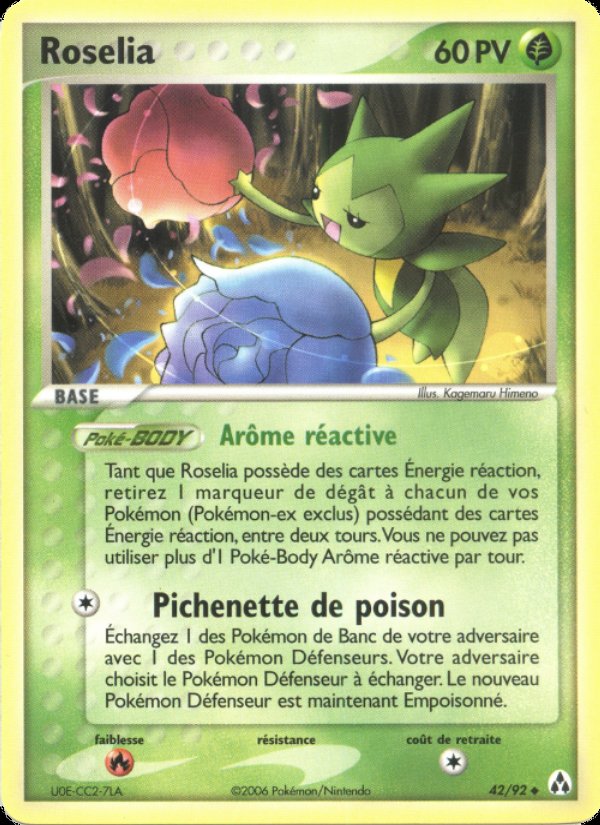 Carte pokemon roselia lm 42/92 normal
