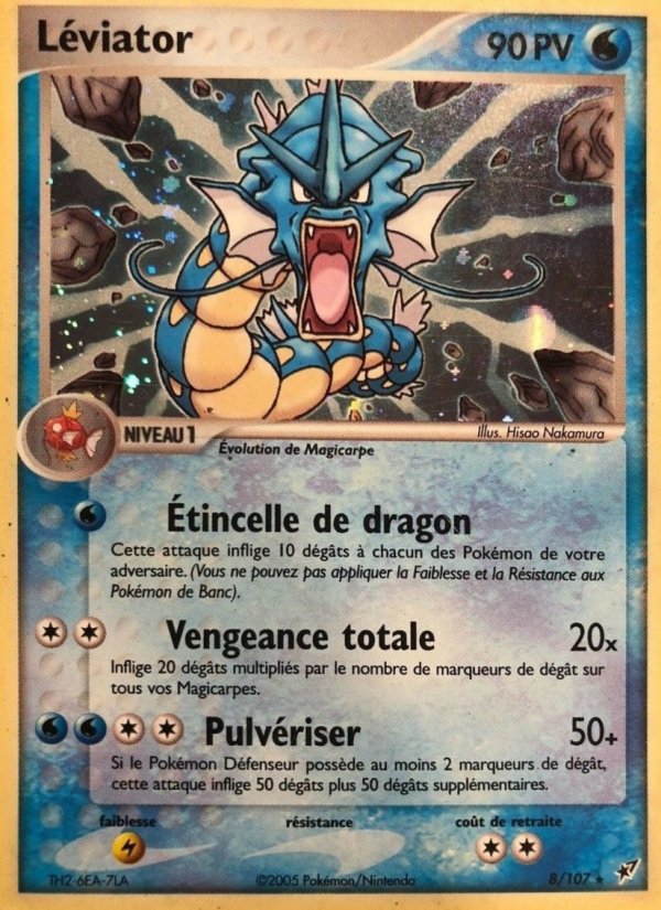 Carte pokemon leviator dx 8/107 reverse