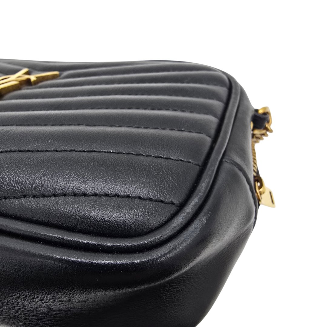 Sac mini lou cuir matelasse noir avec bandouliere