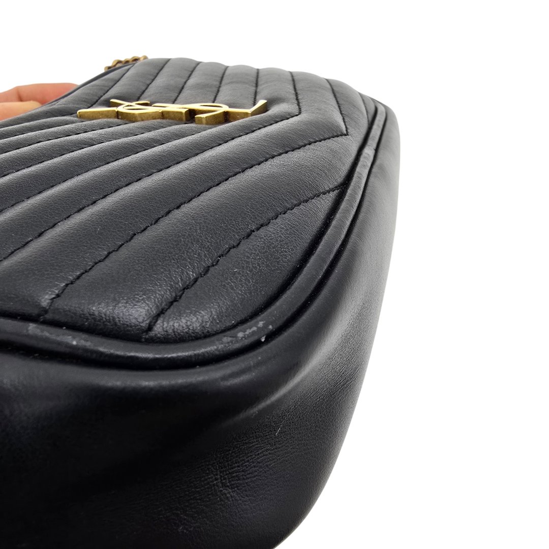 Sac mini lou cuir matelasse noir avec bandouliere