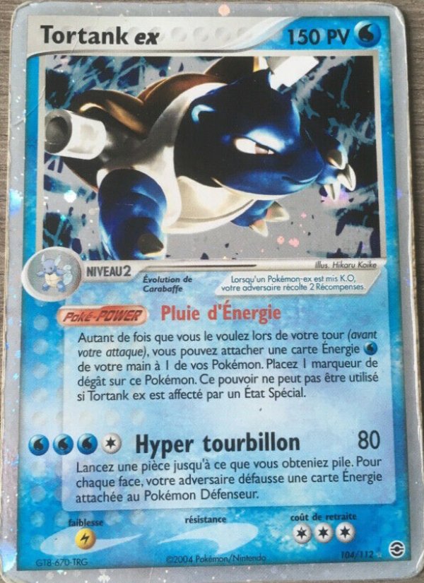 Carte pokemon tortank ex rg 104/112