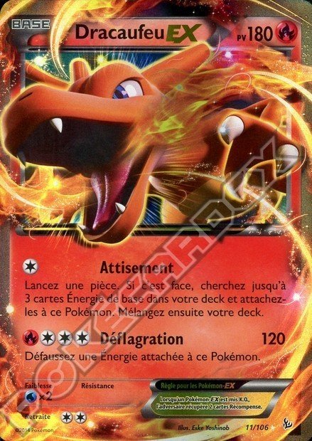 Carte pokemon dracaufeu ex 11/106