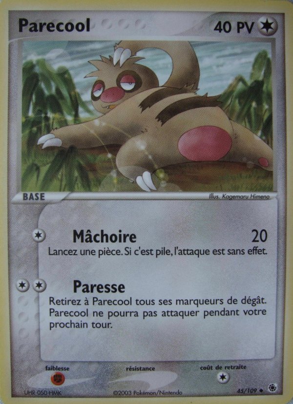 Carte pokemon parecool rs 45/109 reverse
