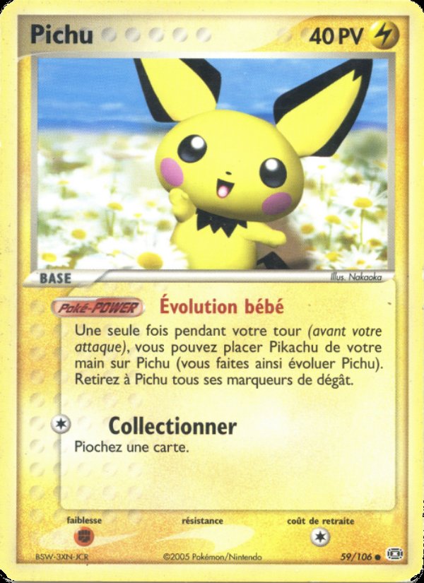 Carte pokemon pichu em 59/106 reverse
