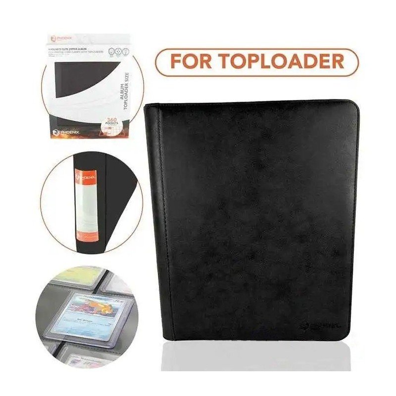 Classeur toploader zip 9-pockets (360 cards) leather effect