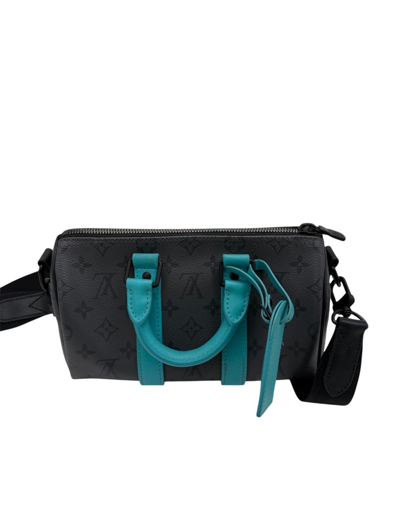 Sac keepall 25 m11645 gris et turquoise avec bandouliere