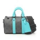 Sac keepall 25 m11645 gris et turquoise avec bandouliere
