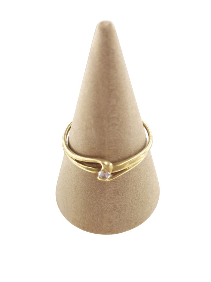Bague jaune solitaire a motif croise