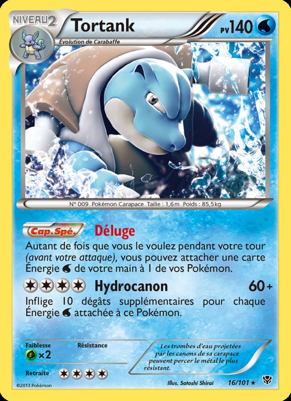 Carte pokemon tortank plb 16/101 reverse
