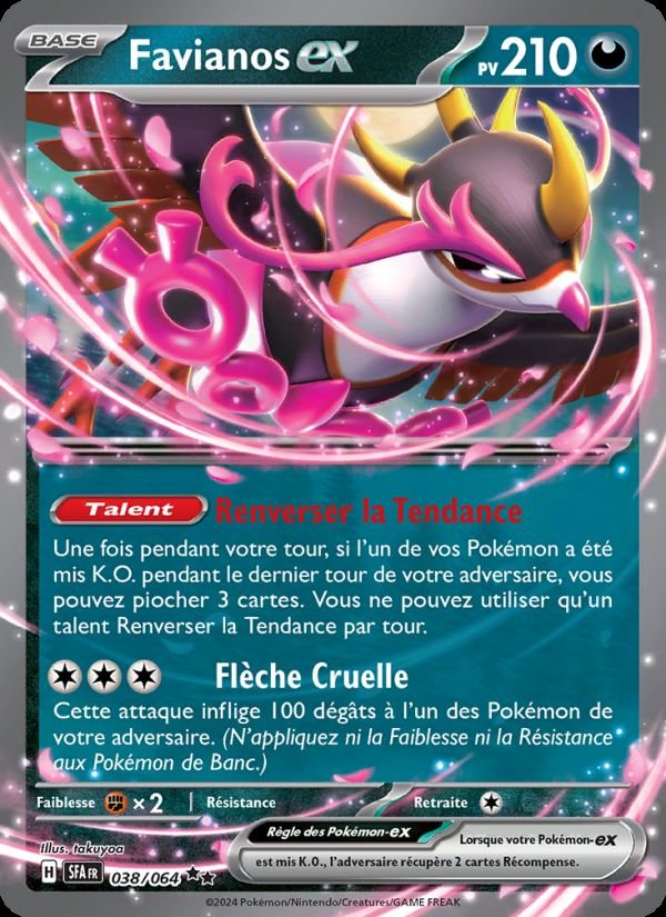 Carte pokemon favianos-ex sfa 038/64 reverse