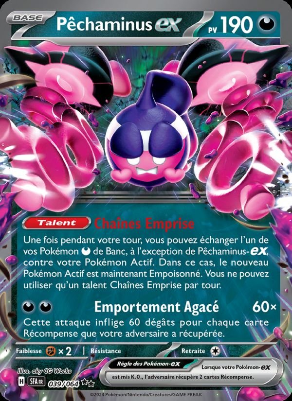 Carte pokemon pechaminus-ex sfa 039/64 reverse