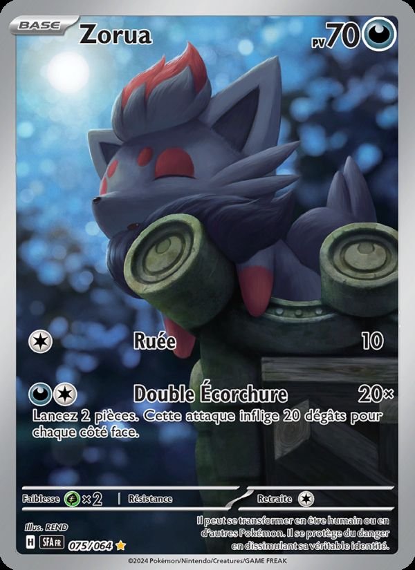 Carte pokemon zorua sfa 075/64 reverse