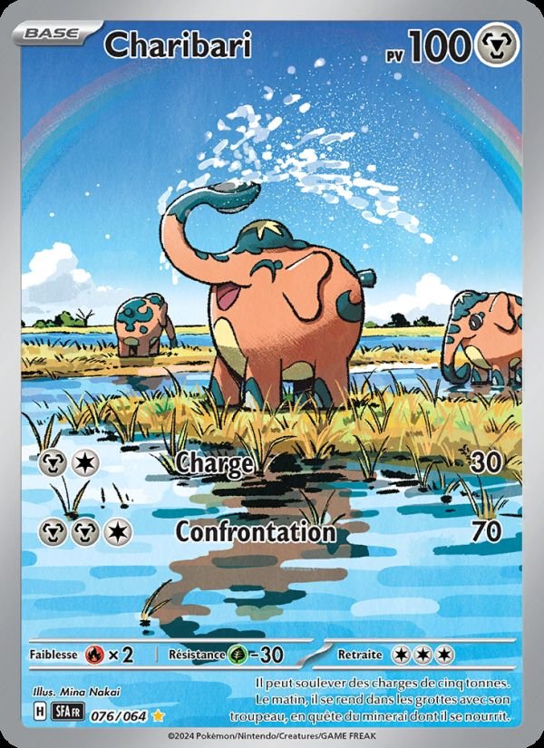 Carte pokemon charibari sfa 076/64 reverse