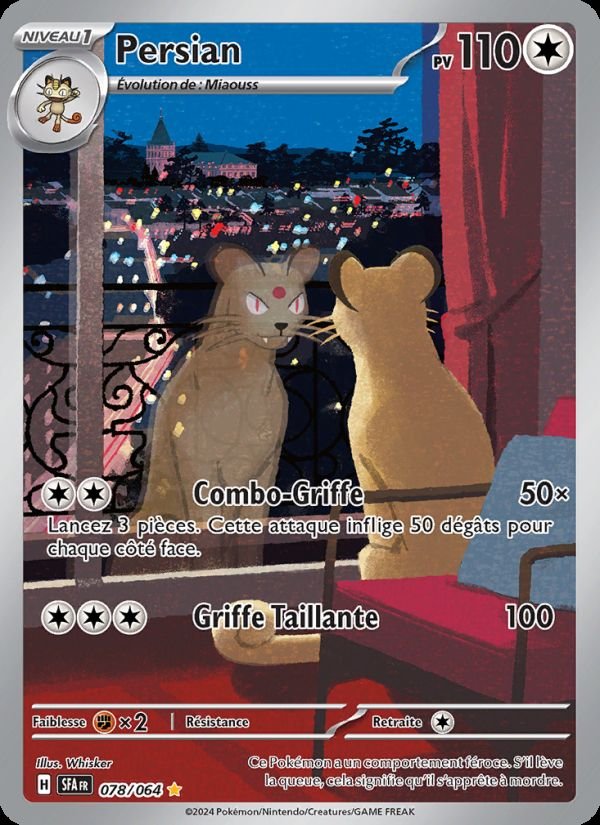 Carte pokemon persian sfa 078/64 reverse