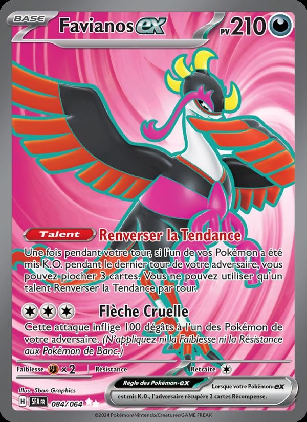 Carte pokemon favianos-ex sfa 084/64 reverse