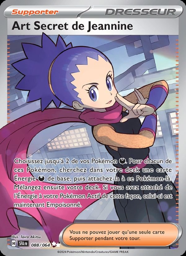 Carte pokemon art secret de jeannine sfa 088/64 reverse