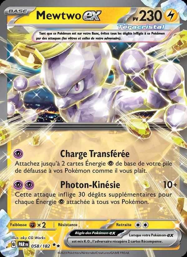 Carte pokemon mewtwo-ex par 058/182 reverse