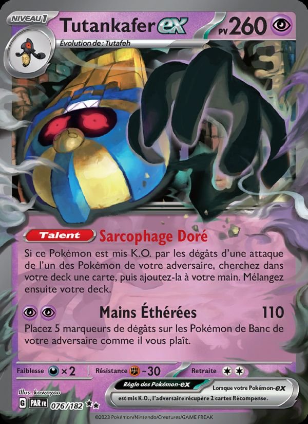 Carte pokemon tutankafer-ex par 076/182 reverse