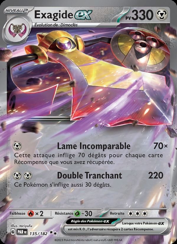 Carte pokemon exagide-ex par 135/182 reverse