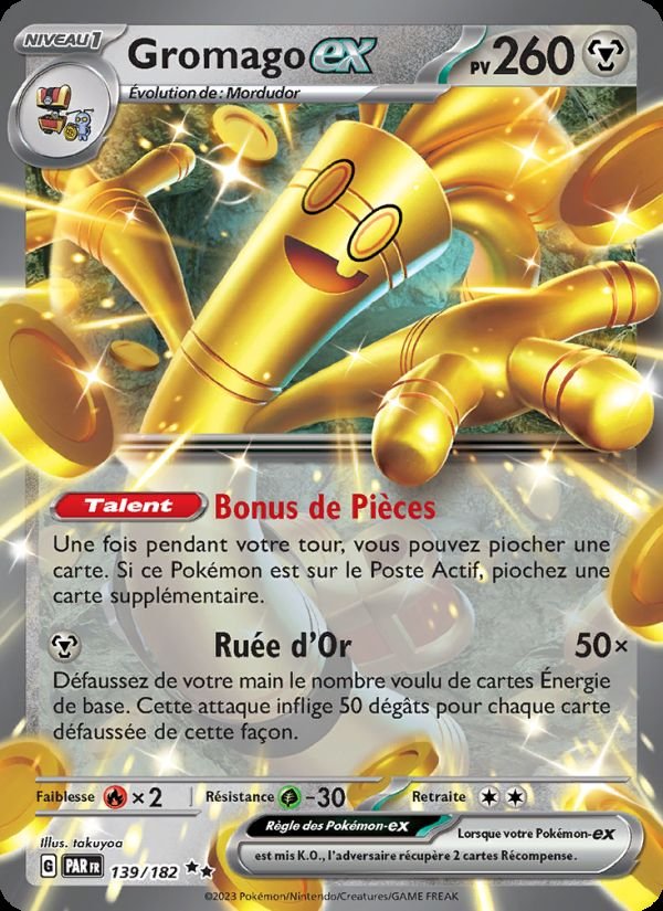 Carte pokemon gromago-ex par 139/182 reverse