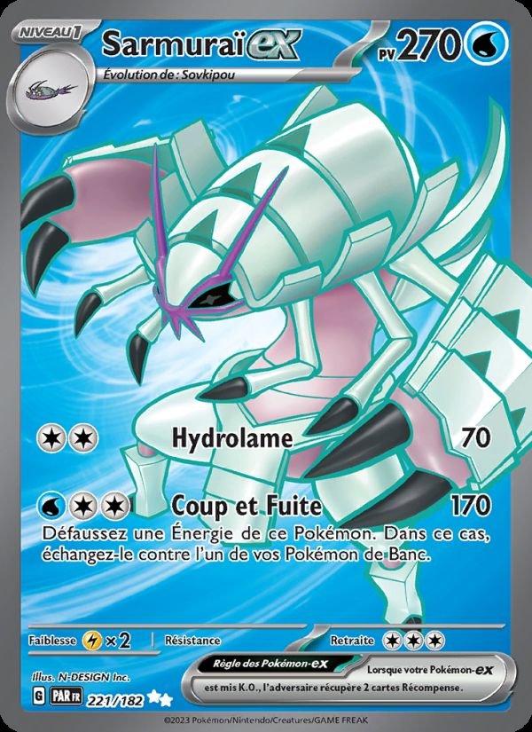 Carte pokemon sarmurai-ex par 221/182 normale