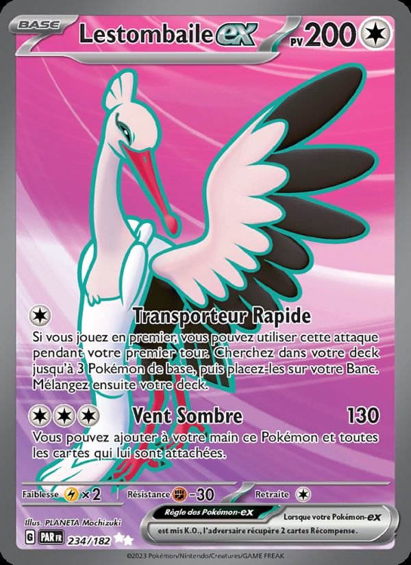 Carte pokemon lestombaile-ex par 234/182 normale