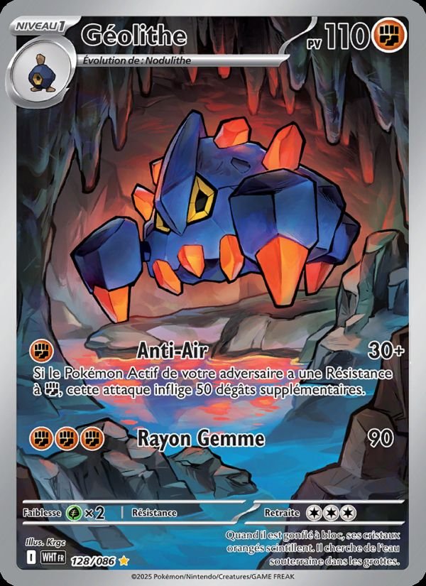 Carte pokemon geolithe wht 128/86 normale