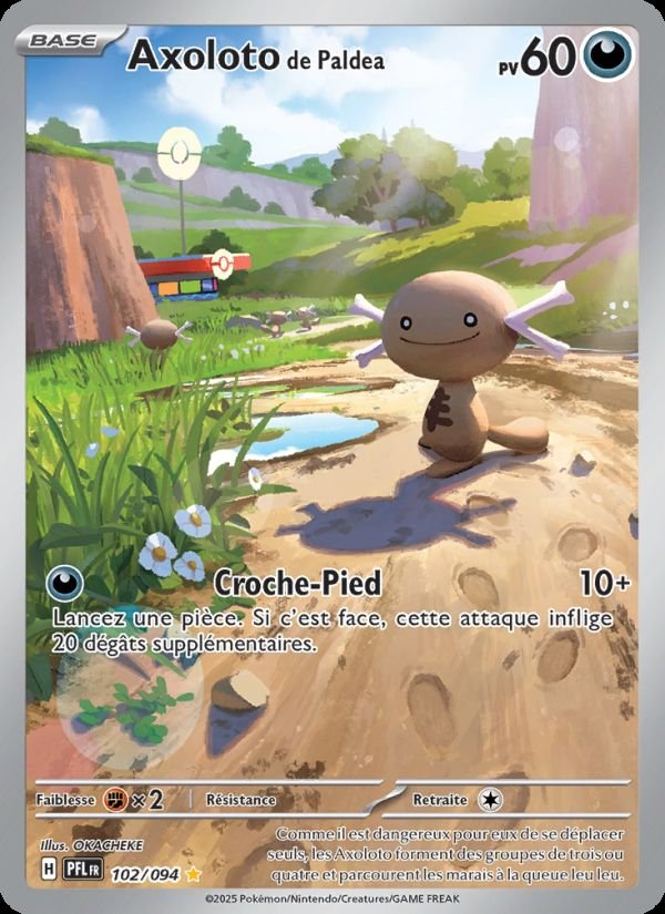 Carte pokemon axoloto de paldea pfl 102/094 holo