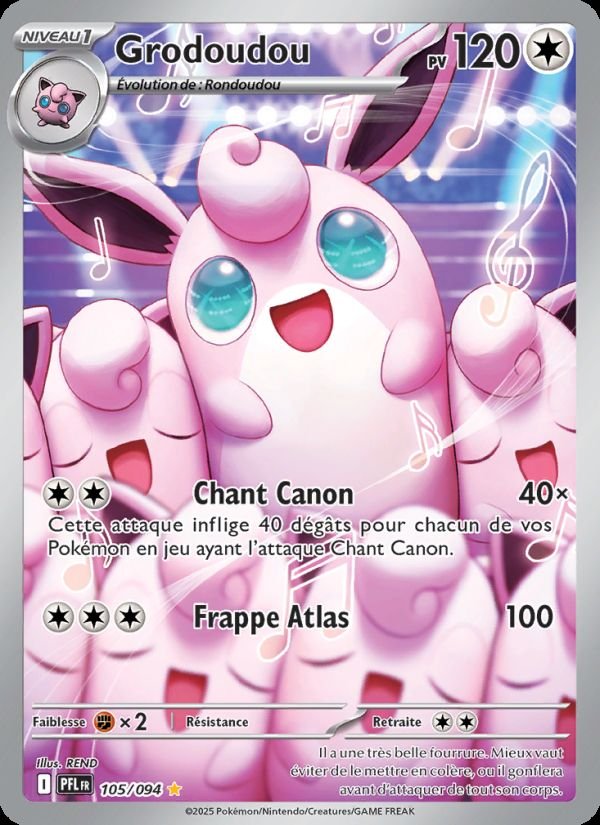 Carte pokemon grodoudou pfl 105/094 holo