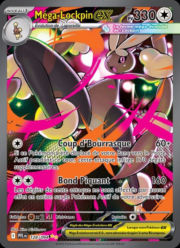 Carte pokemon mega-lockpin-ex pfl 128/094 normale