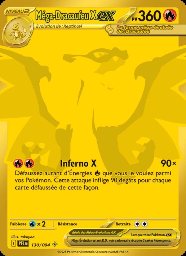 Carte pokemon mega-dracaufeu x-ex pfl 130/094 normale