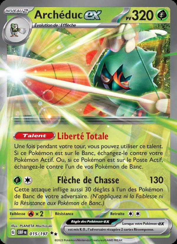 Carte pokemon archeduc-ex obf 015/197 normale