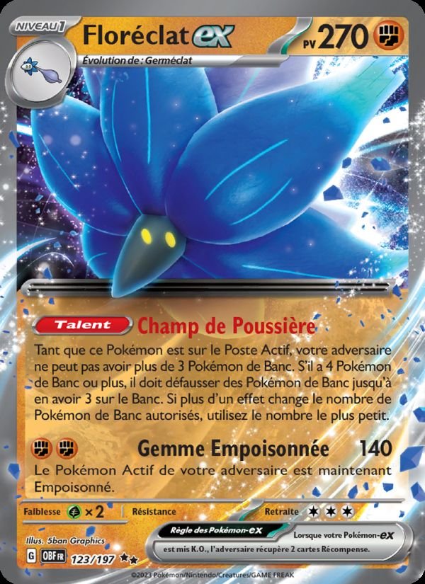 Carte pokemon floreclat-ex obf 123/197 normale