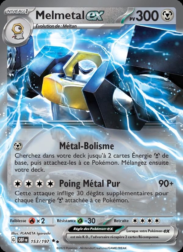 Carte pokemon melmetal-ex obf 153/197 normale