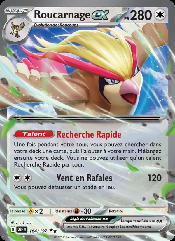 Carte pokemon roucarnage-ex obf 164/197 normale
