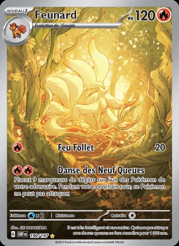 Carte pokemon feunard obf 199/197 normale