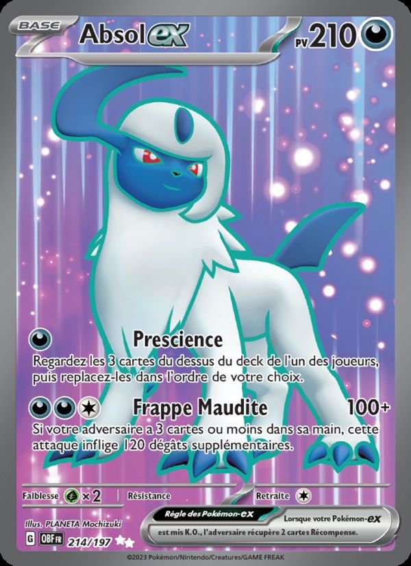 Carte pokemon absol-ex obf 214/197 normale