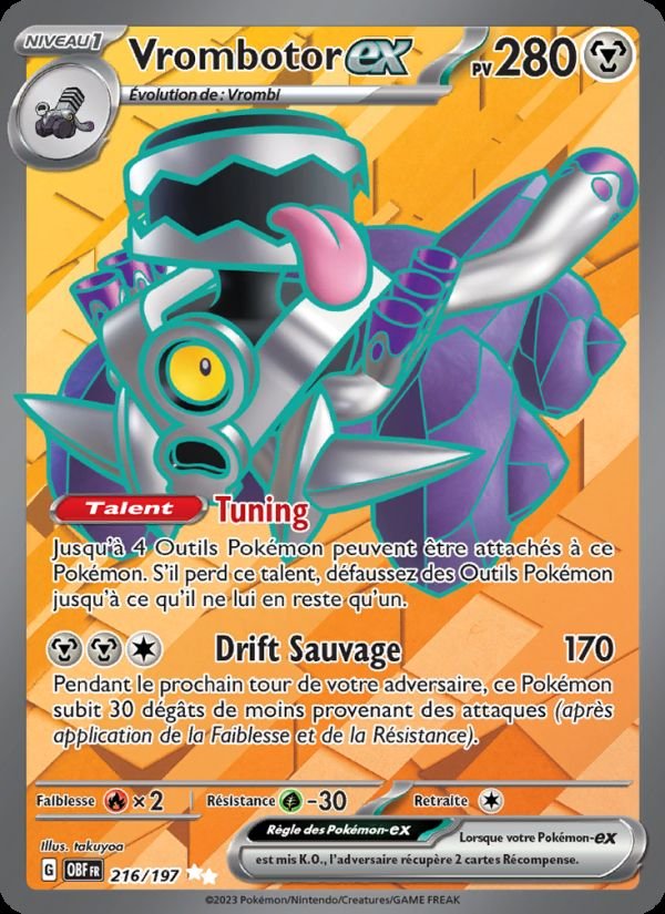 Carte pokemon vrombotor-ex obf 216/197 normale