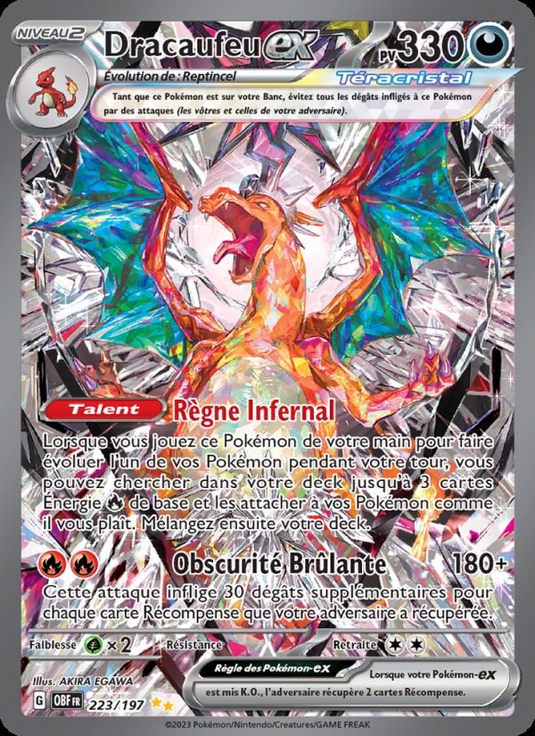 Carte pokemon dracaufeu-ex obf 223/197 normale