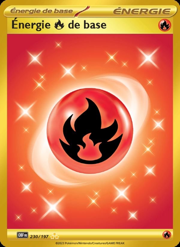 Carte pokemon energie fire de base obf 230/197 normale