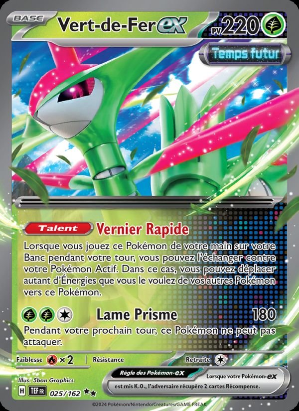 Carte pokemon vert-de-fer-ex tef 025/162 normale