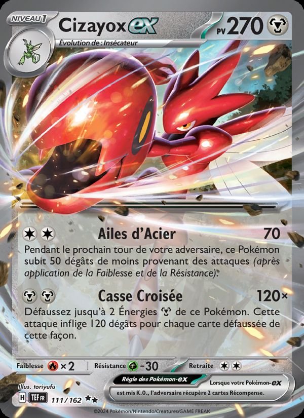 Carte pokemon cizayox-ex tef 111/162 normale