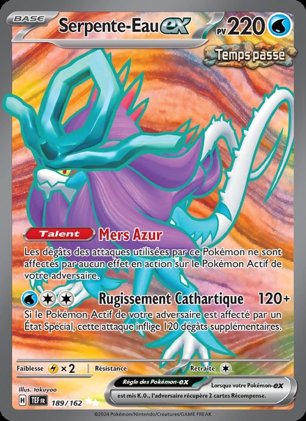 Carte pokemon serpente-eau-ex tef 189/162 normale