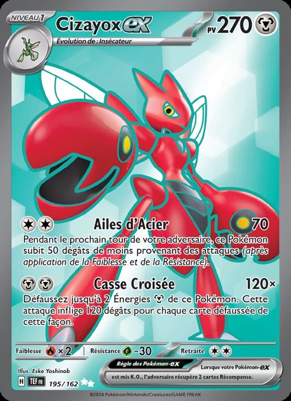 Carte pokemon cizayox-ex tef 195/162 normale