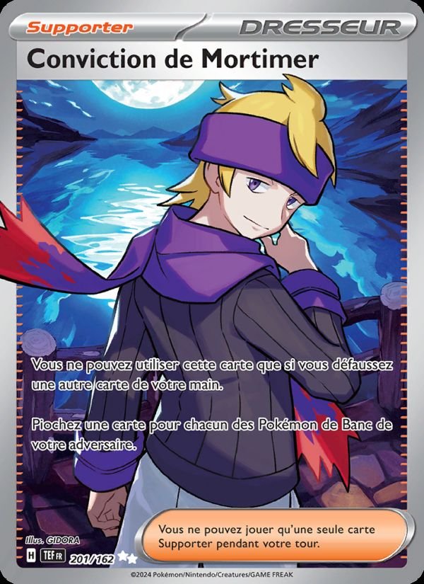 Carte pokemon conviction de mortimer tef 201/162 normale