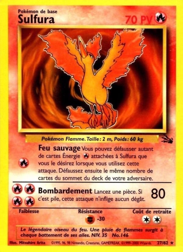 Carte pokemon sulfura fo 27/62 normal