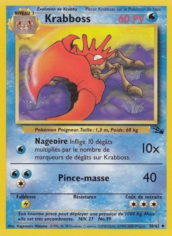 Carte pokemon krabboss fo 38/62 normal
