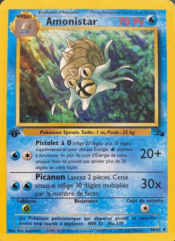 Carte pokemon amonistar fo 40/62 normal