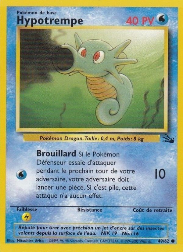 Carte pokemon hypotrempe fo 49/62 normal
