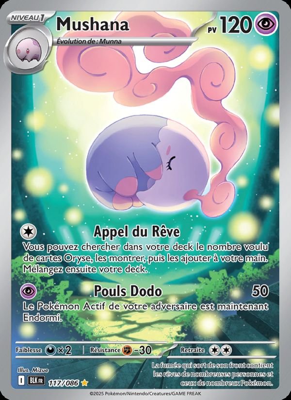 Carte pokemon mushana blk 117/86 normale